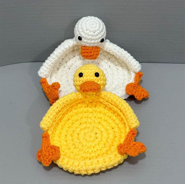 Crocheted Cute Duck Polyester Teacup Mat Heat Insulation - Image 7