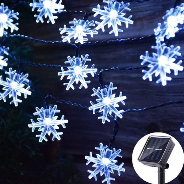LED Solar Snowflake Light String Garden Christmas Tree Decoration - Image 6