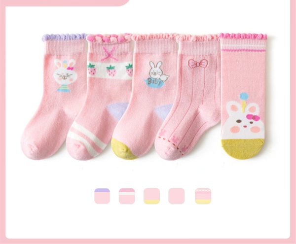 Boys And Girls Middle And Big Children's Socks Solid Color Cotton Students