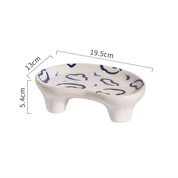 Hand Painted Speckled Zebra Leopard Cloud Irregular Shaped Ceramic Storage Tray - Image 8