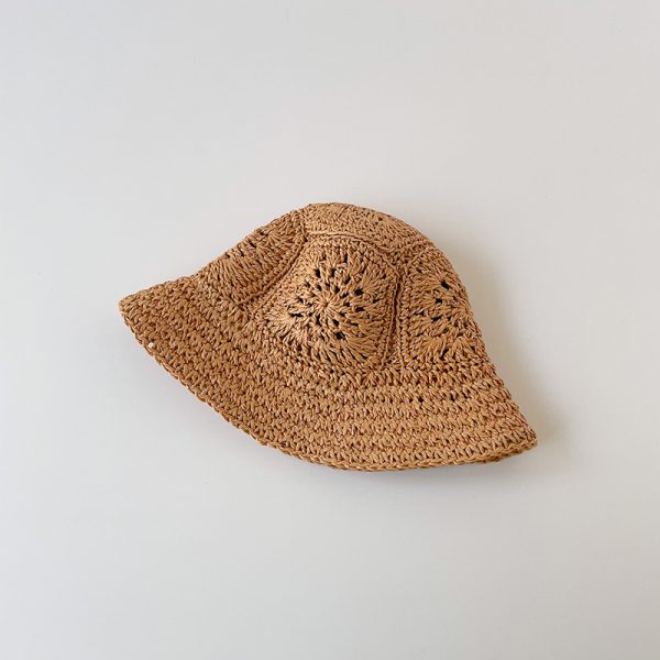 Children's Straw Hat Summer Sun Protection Large Eaves Shade - Image 3