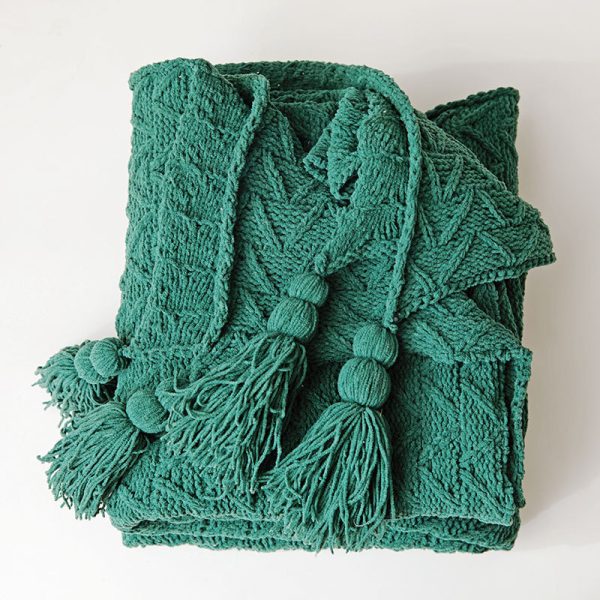 Chenille Nordic Home Knitted Sofa Blanket - Image 3
