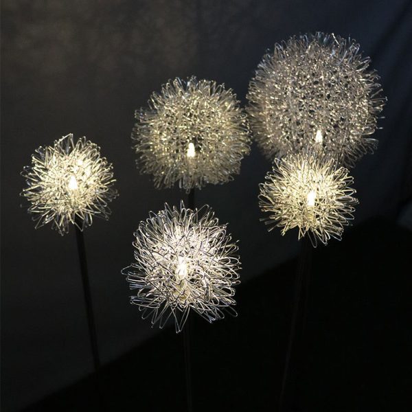 Aluminum Steel Dandelion Led Solar Model Ground Plugged Light Garden Lawn Lamp - Image 5