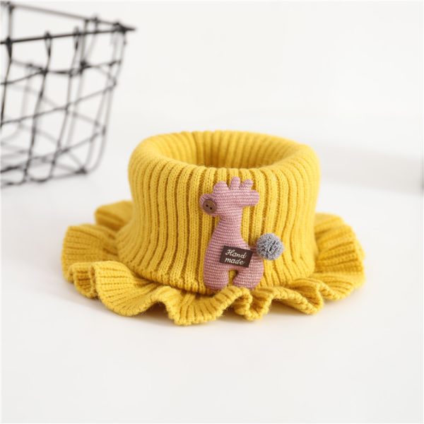 Pure Color Wool Knitted Cartoon Children's Scarf - Image 9