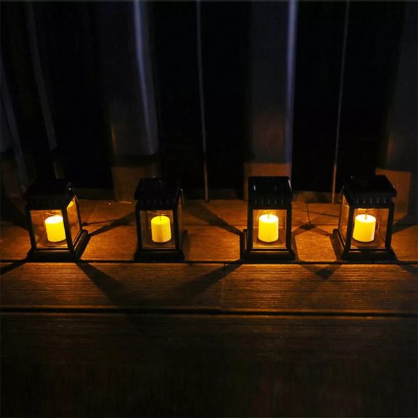 3pcs Solar Powered LED Lantern Lights Waterproof Lamp Hanging Outdoor Garden Lawn - Image 4