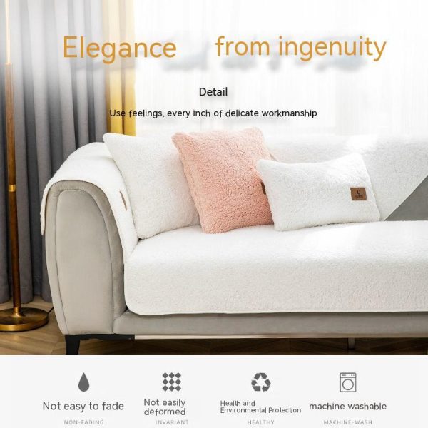 Sofa Cushion Thickness Winter Lambskin Thickened Fleece Cushion - Image 9