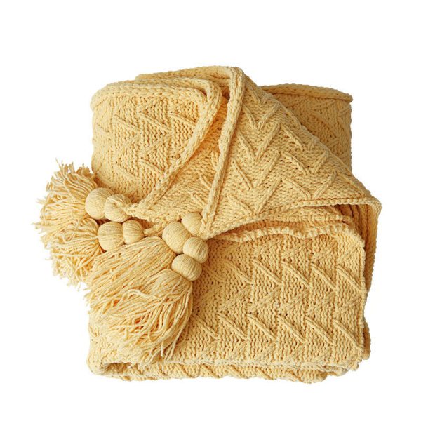 Chenille Nordic Home Knitted Sofa Blanket - Image 2