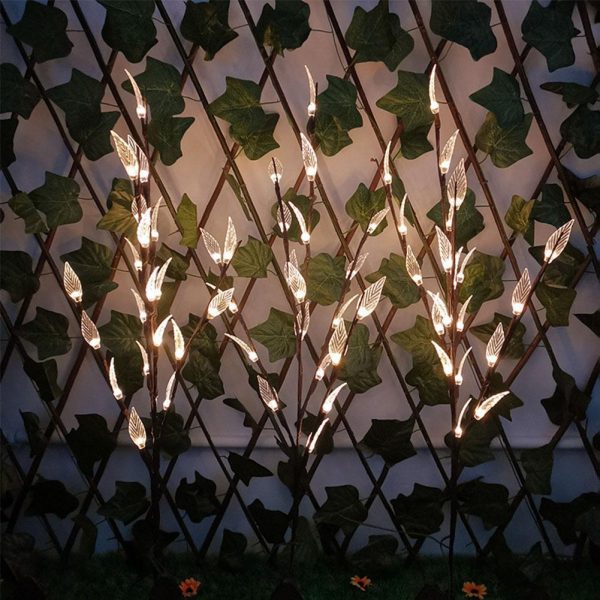 Outdoor Waterproof Solar Leaf Lawn LED String Lights - Image 2