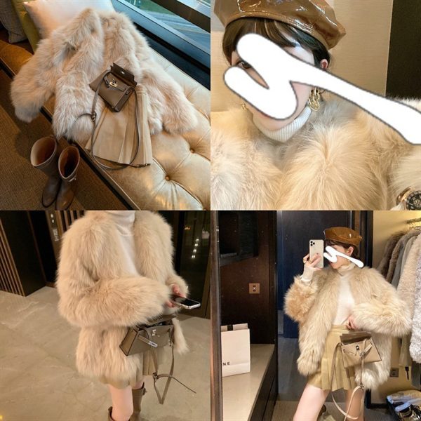 Artificial Fox Fur Fur Female Middle Large Coat - Image 2