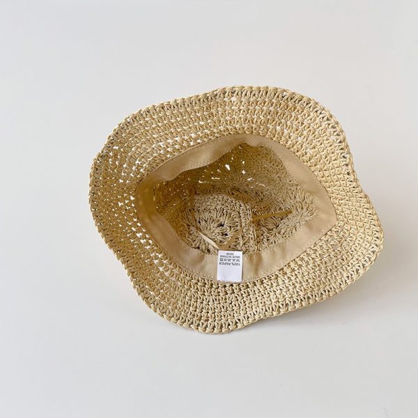 Children's Straw Hat Summer Sun Protection Large Eaves Shade - Image 6