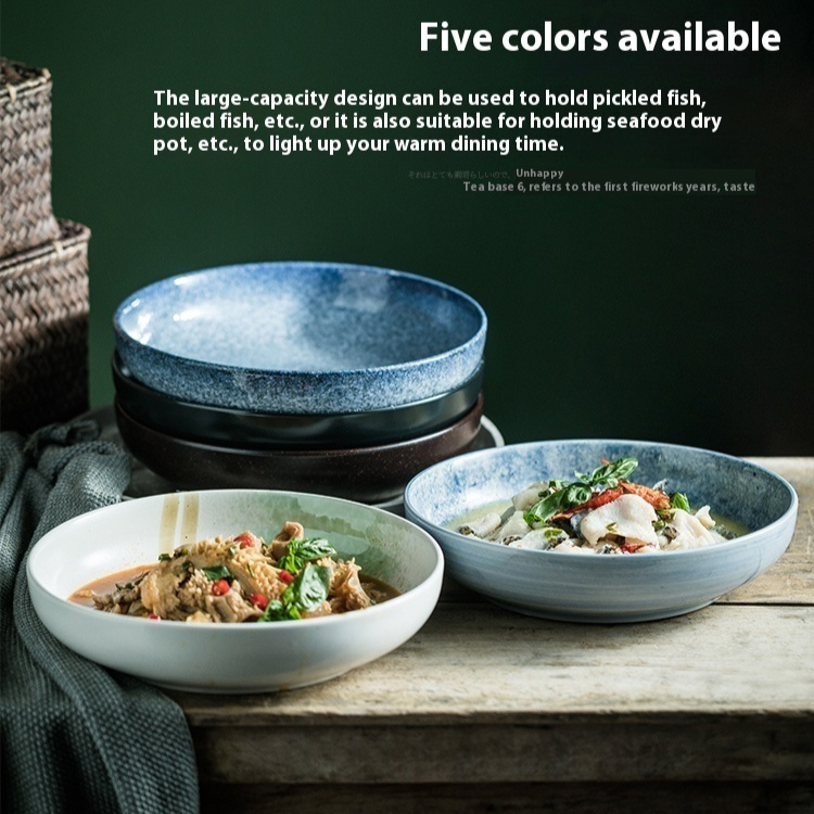 Commercial Household Ceramic Soup Western Cuisine Dumpling Plate