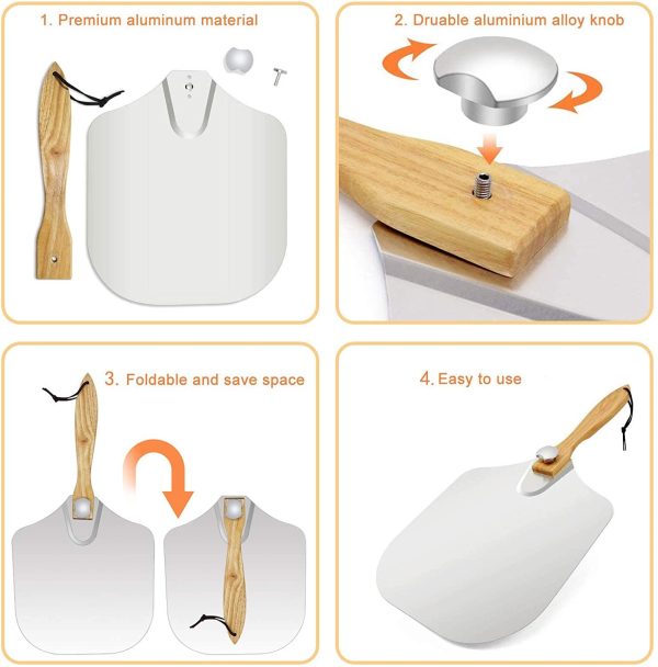 Aluminum Pizza Shovel With Removable Folding Handle - Image 4
