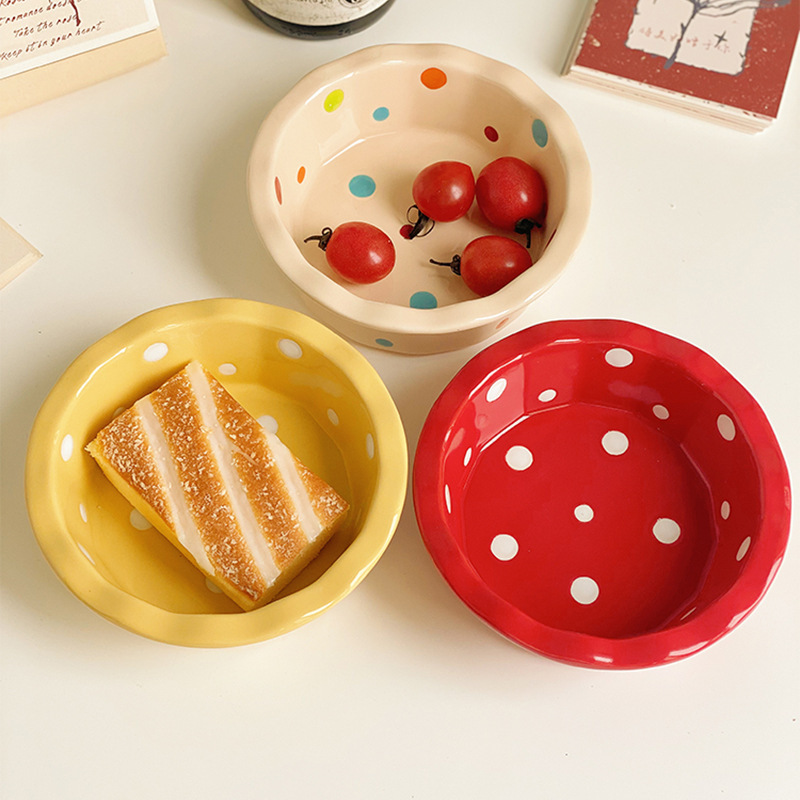 Korean Cute Polka Dot Lace Bowl