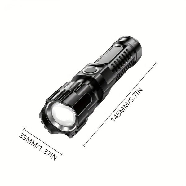 Outdoor Household Camping Usb Rechargeable Zoom Led Power Torch - Image 4