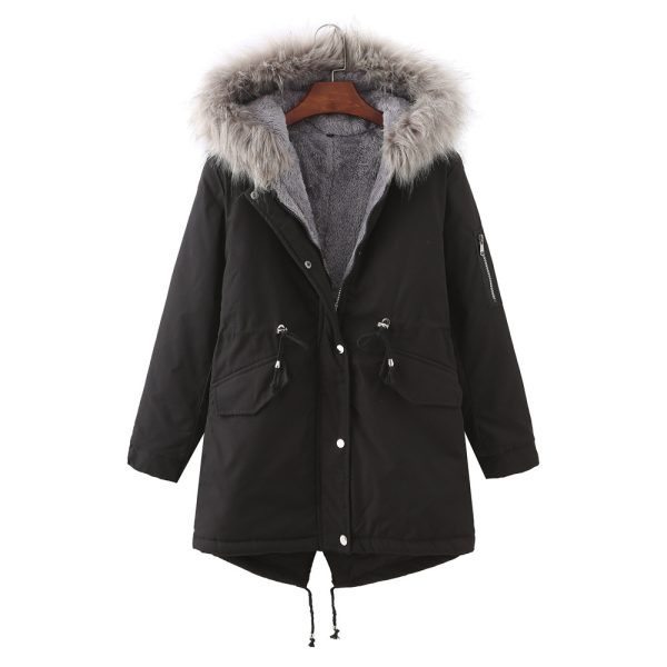 Winter Clothing Fleece-lined Thickened European Size Cotton-padded Coat - Image 3