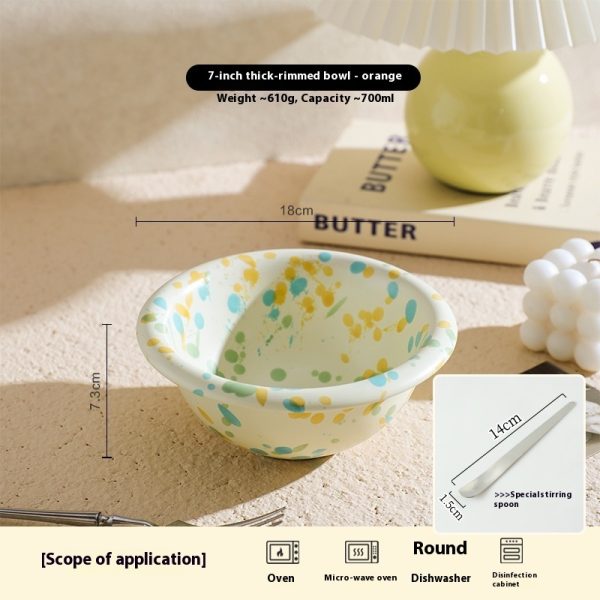 Good-looking Household Splash-ink Ceramic Yogurt Bowl - Image 5