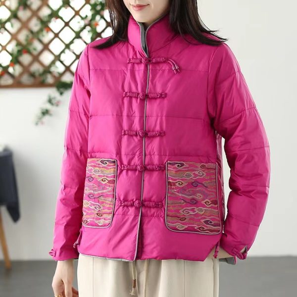 Women's Clothing Short Embroidery Down Jacket Women - Image 4