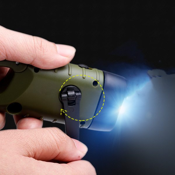 Outdoor Hand-cranked Power Generation Led Flashlight Strong Light Solar USB Charging - Image 3