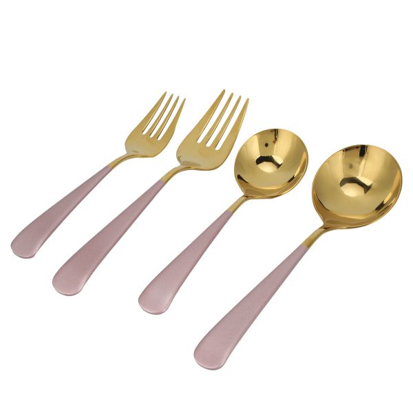 Stainless Steel Cutlery Set Dinner Spoons Fork Dinnerware Tableware Flatware Sets for PartiesPink Gold - Image 3