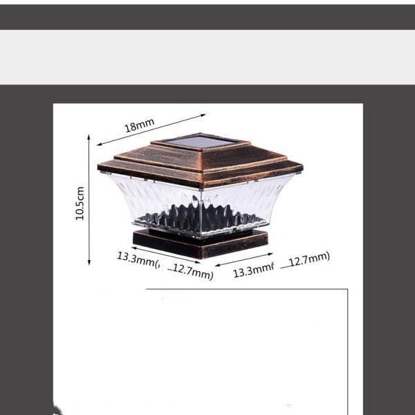 Solar Column Head Lamp Outdoor 5inch - Image 7