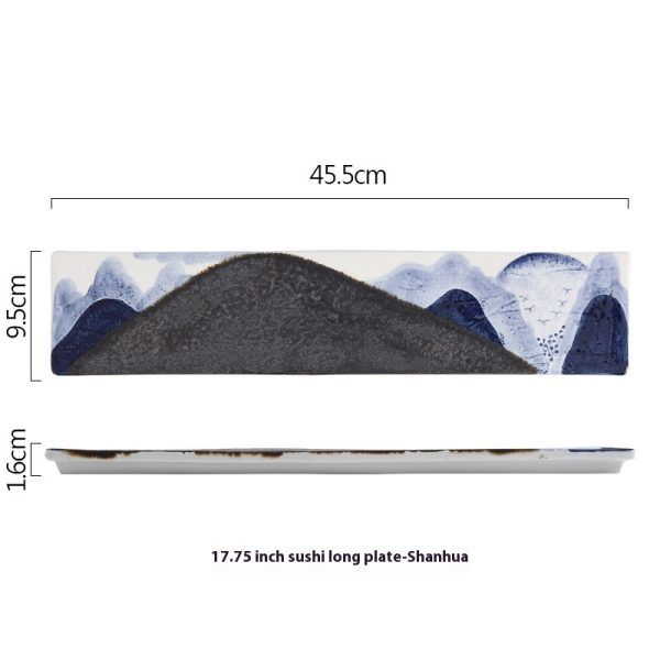 Sushi Long Fish Dish Sashimi Dim Sum Plate - Image 8