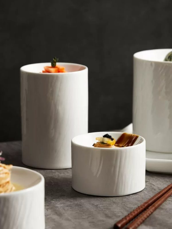 Cylindrical Plate Fusion Dish Restaurant Club Snack Dessert Bowl - Image 2