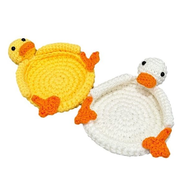 Crocheted Cute Duck Polyester Teacup Mat Heat Insulation - Image 4
