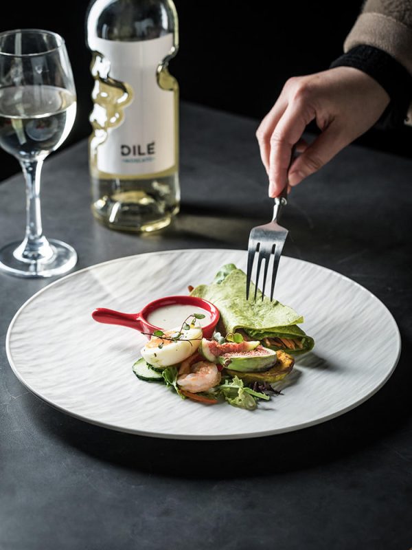 Simple Meal White Stone Pattern High Sense Shallow Plate - Image 8