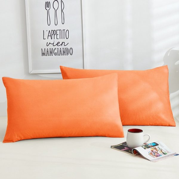 Pure Color Cotton Pillowcases A Pair Of Hotel Hotel Cotton 48X74CM - Image 10