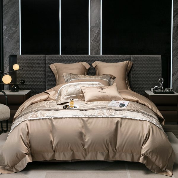 Long-staple Cotton Four-piece Set Jacquard Quilt Cover Bed Sheet Bedding - Image 8