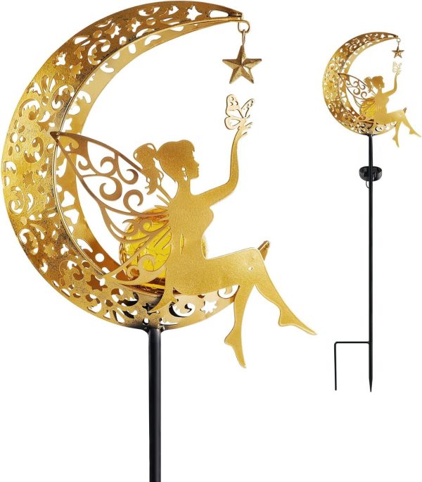 Solar Moon Fairy Lamp Outdoor Garden Iron Art - Image 5