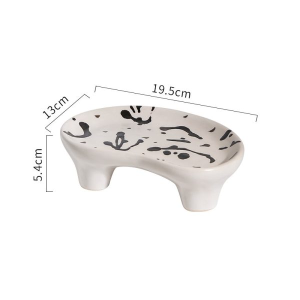 Hand Painted Speckled Zebra Leopard Cloud Irregular Shaped Ceramic Storage Tray - Image 7