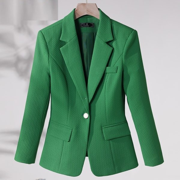 Women's Casual Solid Color Suit Collar Jacket