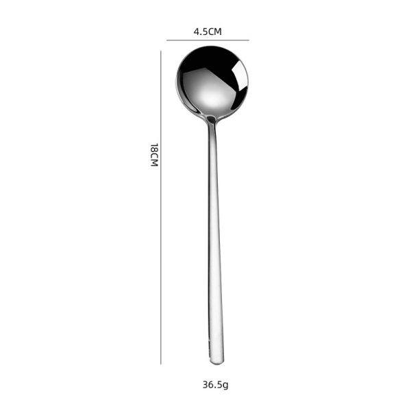 304 Stainless Steel Household Golden Round Head Spoon Creative - Image 6