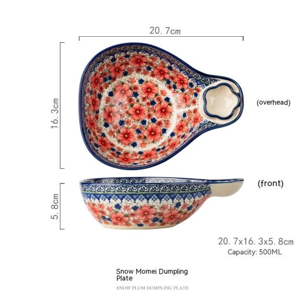 Polish Ethnic Style Hand-painted Embossed Ceramic Plate - Image 5