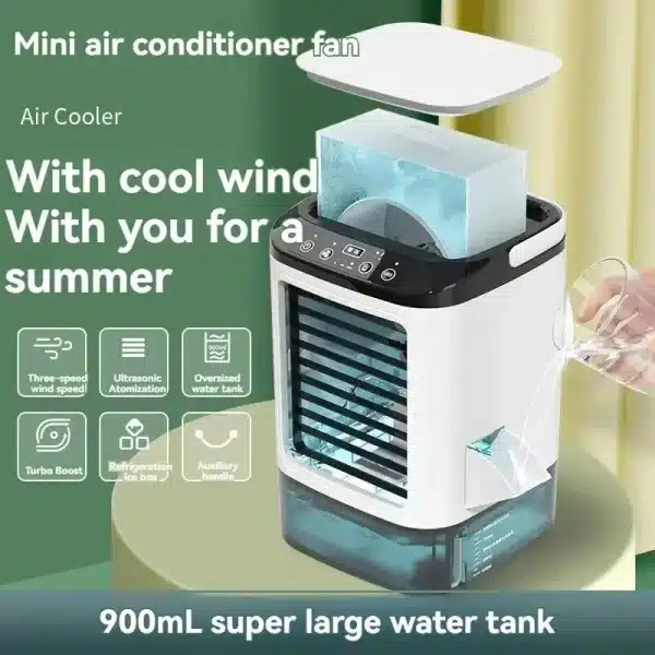 Household Air Cooler Desktop Water-cooled Mini Spray Small USB Mobile Portable Humidification Cooling Fan - Image 3