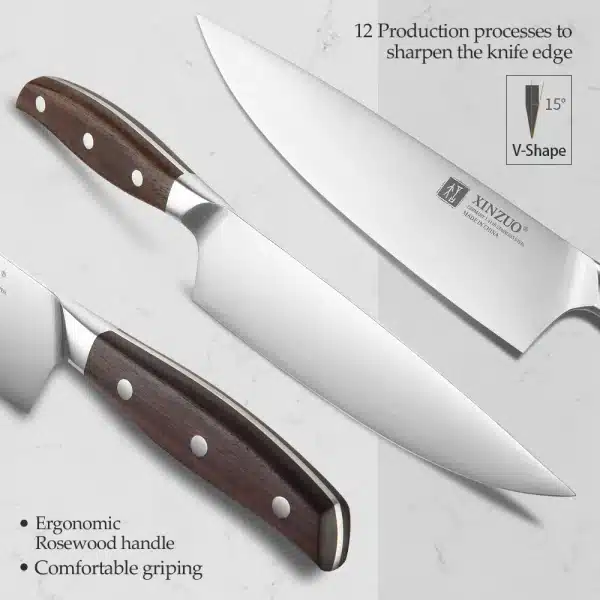 XINZUO High Quality 3.5+5+8+8+8" Paring Utility Cleaver Chef Knife Germany 1.4116 Stainless Steel 1PCS 5PCS Kitchen Knife Sets - Image 2