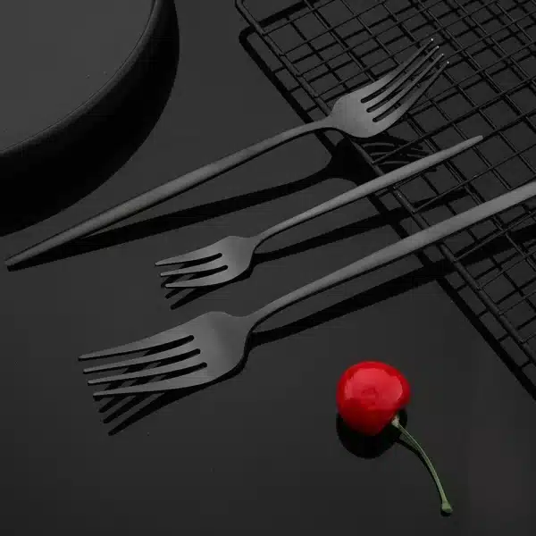 Dinnerware Set Matte Black Knife Fork Dessert Spoon Tableware Cutlery Set Stainless Steel Silverware Flatware Kitchen Dinner Set - Image 5