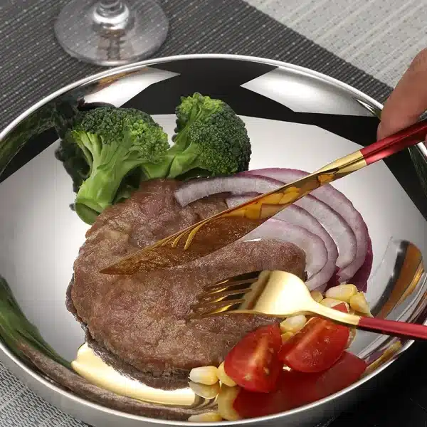 3Pcs/Set Stainless Steel Long Handle Mixing Spoons Fruit Steak Forks Knives Dinnerware Tableware Cutlery Set Kitchen Accessories - Image 4