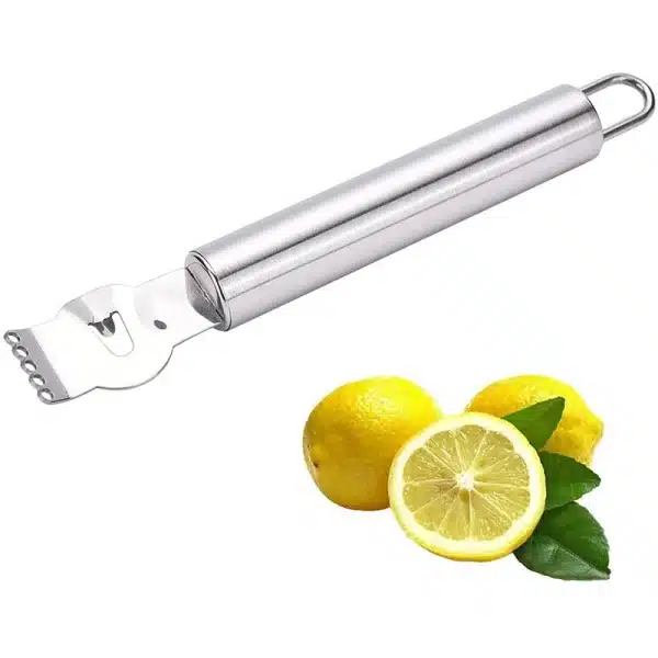 Stainless Steel Lemon Zester Grater With Channel Knife And Hanging Loop Kitchen Gadgets Orange Citrus Fruit Grater Peeling Knife - Image 2