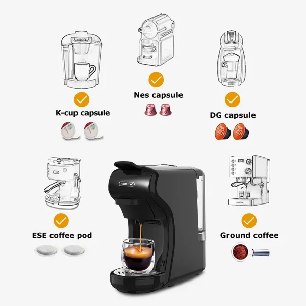 HiBREW Coffee Machine 19 Bar 4in1 Hot & Cold Multiple Capsule Espresso Cafetera Pod Coffee Maker Dolce Milk Nexpresso Powder H1A - Image 2