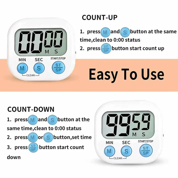 MCDFL Electronic Timer Digital Loud Bell Cooking Kitchen Gadget Sets Gym Stopwatch Fridge Magnets Minuteur Kids Cute Accessories - Image 4