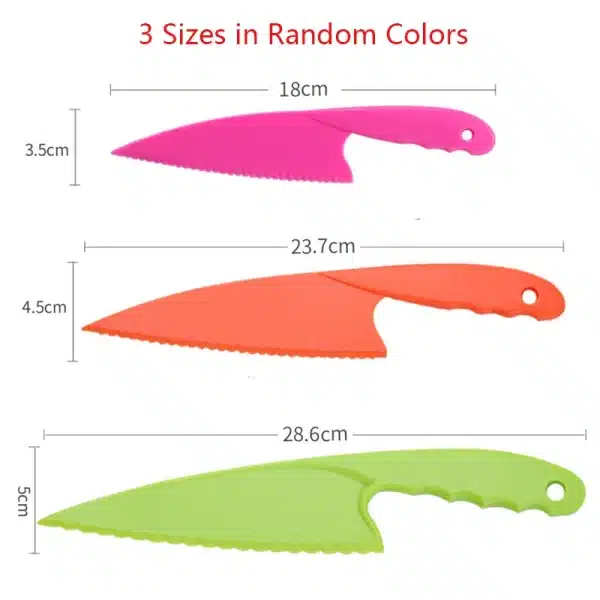 Colorful Children's Safe Cooking Knife Chef Nylon Knives Fruit Bread Cake Salad Lettuce Knifies Plastic Kitchen Tools Set 2022 - Image 6