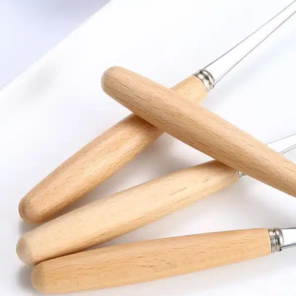 Ice Cream Spoon set 6 Pcs Stainless Steel Dessert Spoon Coffee Spoon Kitchen Gadget Spoon set Mini wooden Handle Tiny Spoonds - Image 5