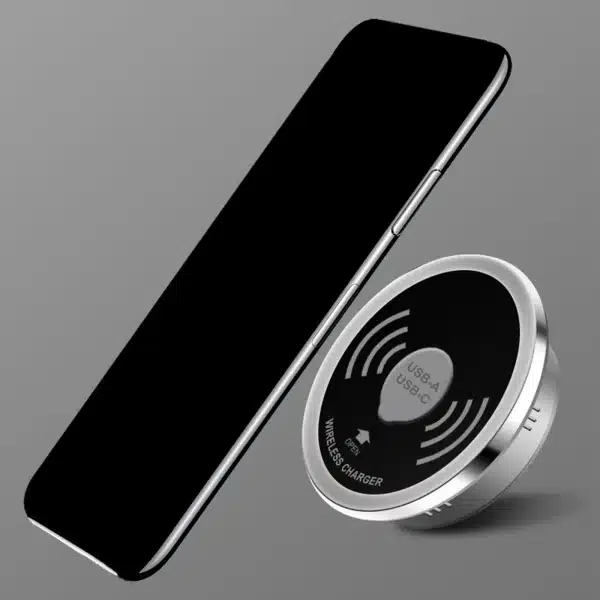 Brand New and High Quality 15W USB-C USB-A Quick Charger 3.0 Built in Desktop Device Qi Fast Wireless Charger Embedded Charger