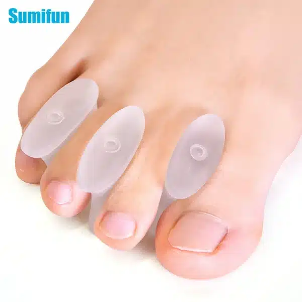 2Pcs Soft Transparent Silicone Toe Separator Hallux Valgus Bunion Corrector Straightener Toe Spacer Foot Pain Care Tool Size L