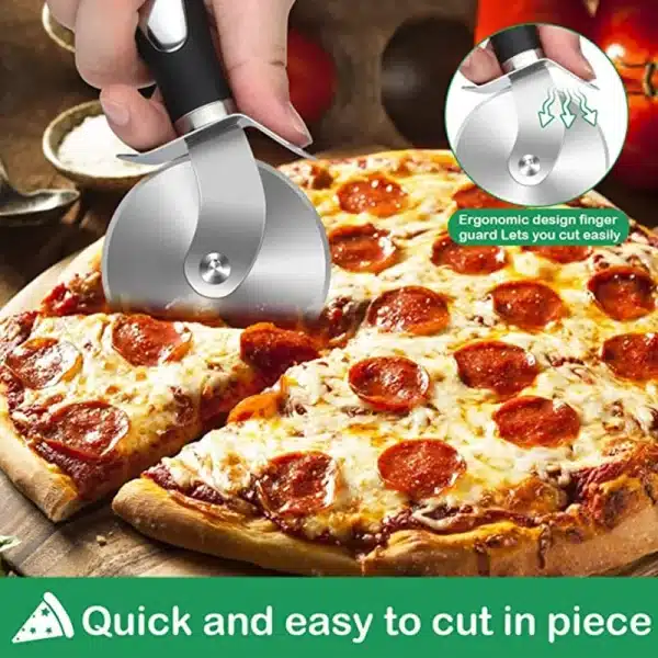 Premium Stainless Steel Kitchen Pizza Cutter Wheel Server Tools Home Knife Waffle Cookies Cake Bread Dough Slicer Baking Gadgets - Image 5