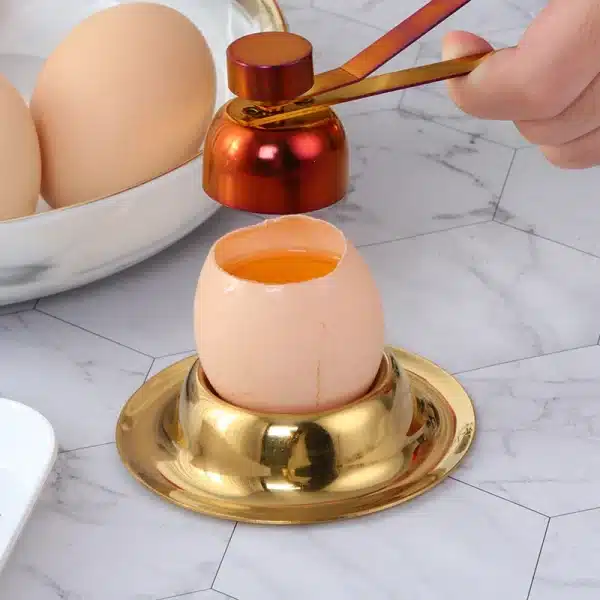 Gold Egg Cup Stainless Steel Egg seat Egg spoon set Metal Egg Holder for Raw/Hard Boiled Egg Household Kitchen gadget restaurant - Image 6