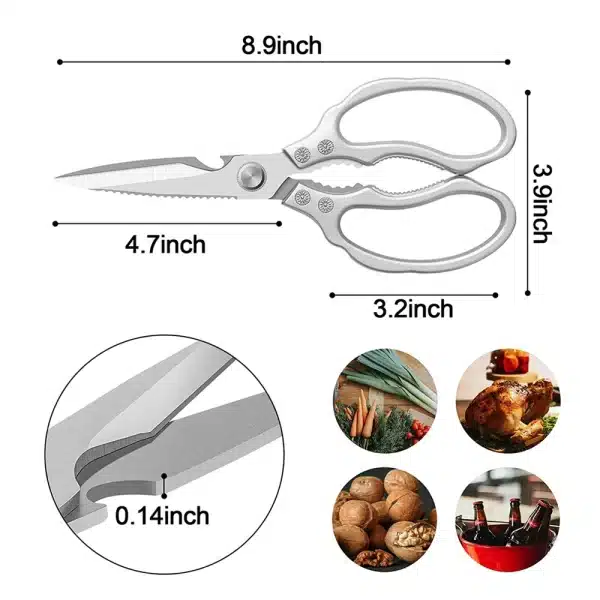 Kitchen Accessories Scissors Stainless Steal Sharp Multi Function Tool Food Scissor For Chicken Vegetable Barbecue Meat Fish - Image 3