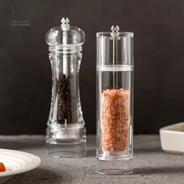 Acrylic Spice Pepper Mill Salt and Pepper Black Grinder With Strong Adjustable Ceramic Grinders Kitchen Cooking Tools Gadget Set - Image 6